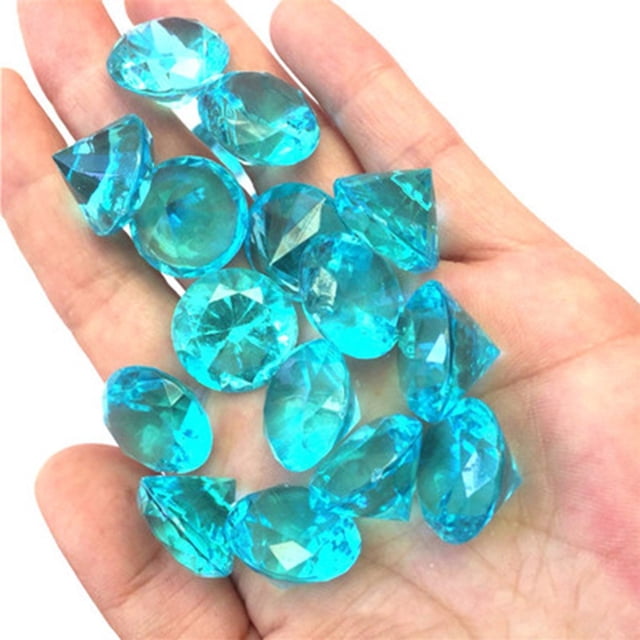 100× Faux Diamond Treasure Chest Pirate Acrylic 20MM Crystal Gems Filler Props