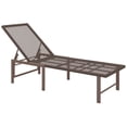 thumbnail image 1 of Outsunny Chaise Longue d'Extérieur en Osier, Chaise Inclinable pour Bronzage, Brun, 1 of 10