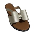 thumbnail image 1 of Leutsin Stretch Orthotic Slide Sandals Sandals Woven Beach Wedge Slippers Bow Shoes, 1 of 6