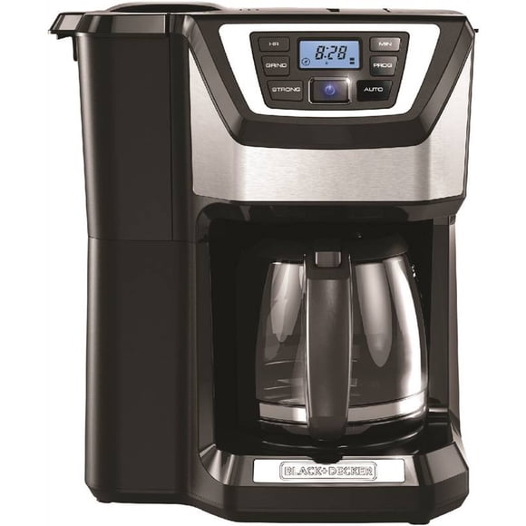 Black & Decker CM5000B Programmable Coffee Maker, 120 V, 1025 W, Plastic, Stainless Steel and Glass