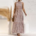 thumbnail image 4 of HKEJIAOI Robe Fleurie pour Femmes Rabais Liquidation Robes Décontractées Femmes Mode Été Dos Nu Sans Manches Imprimé Aguichant Décontractée à Bretelles Longue Robe Blanc, 4 of 9