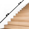 thumbnail image 1 of Industrial Pipe Stair Handrail, 3 PCS 3.2 FT Metal Hand Railing for Stairs, Stair Railing Indoor Hand Rails for Indoor Stairs Handrails for Outdoor Steps Wall Mount Outdoor Handrail Grab Bar, Black, 1 of 7
