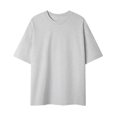 AherBiu Plus Size T Shirts for Man Crewneck Cotton Soft Tees Casual Summer Solid Color T-Shirts