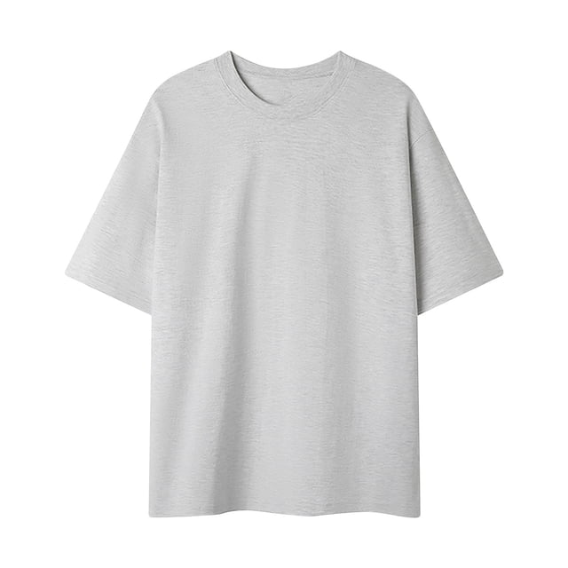 Birdeem Shirts for Men Mens Summer Casual Solid Color Fitting Short Sleeved Round Neck Shirts