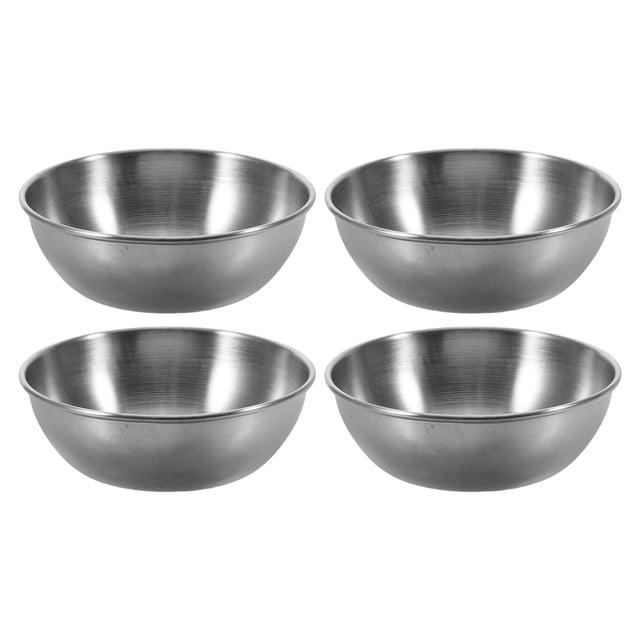 6pcs Small Stainless Steel Bowls Mini Prep Soy Sauce Dipping Cups Reusable Metal Ramekins Silver