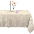 thumbnail image 1 of Small Flower Tablecloth for Spring Summer, 60 x 84 Table Cloth with Umbrella Hole and Zipper, Perfect for Kitchen Dining Room Picnic Party Banquet, Outdoor Indoor Use, 1 of 5