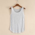 thumbnail image 2 of Mrat Sleeveless Tank Women's Solid Color Round Neck Sleeveless Bottom Shirt Versatile Solid Color Round Neck Racerback Tank Tops for Women S-263 Gray One Size, 2 of 6