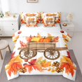 thumbnail image 1 of Ensemble de Douillette Simple Citrouille de l'Action de Grâce 7 Pcs, Décor d'Automne Feuilles d'Érable Lit Tout-en-un, Ensembles de Literie de Ferme Récolte Feuilles d'Automne avec Douillette, Taies, Drap Plat, Drap-Housse, 1 of 5