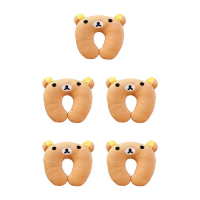 relayinert Portable U-Shaped Pillows Compact Comfort For Adventures Thoughtful Gift bear 26*30cm 5Set