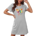 thumbnail image 4 of Chemises de Nuit pour Femmes, Chemise de Nuit Courte Surdimensionnée pour Femmes Mode à Imprimé sur la Poitrine à Manches Courtes, 4 of 6