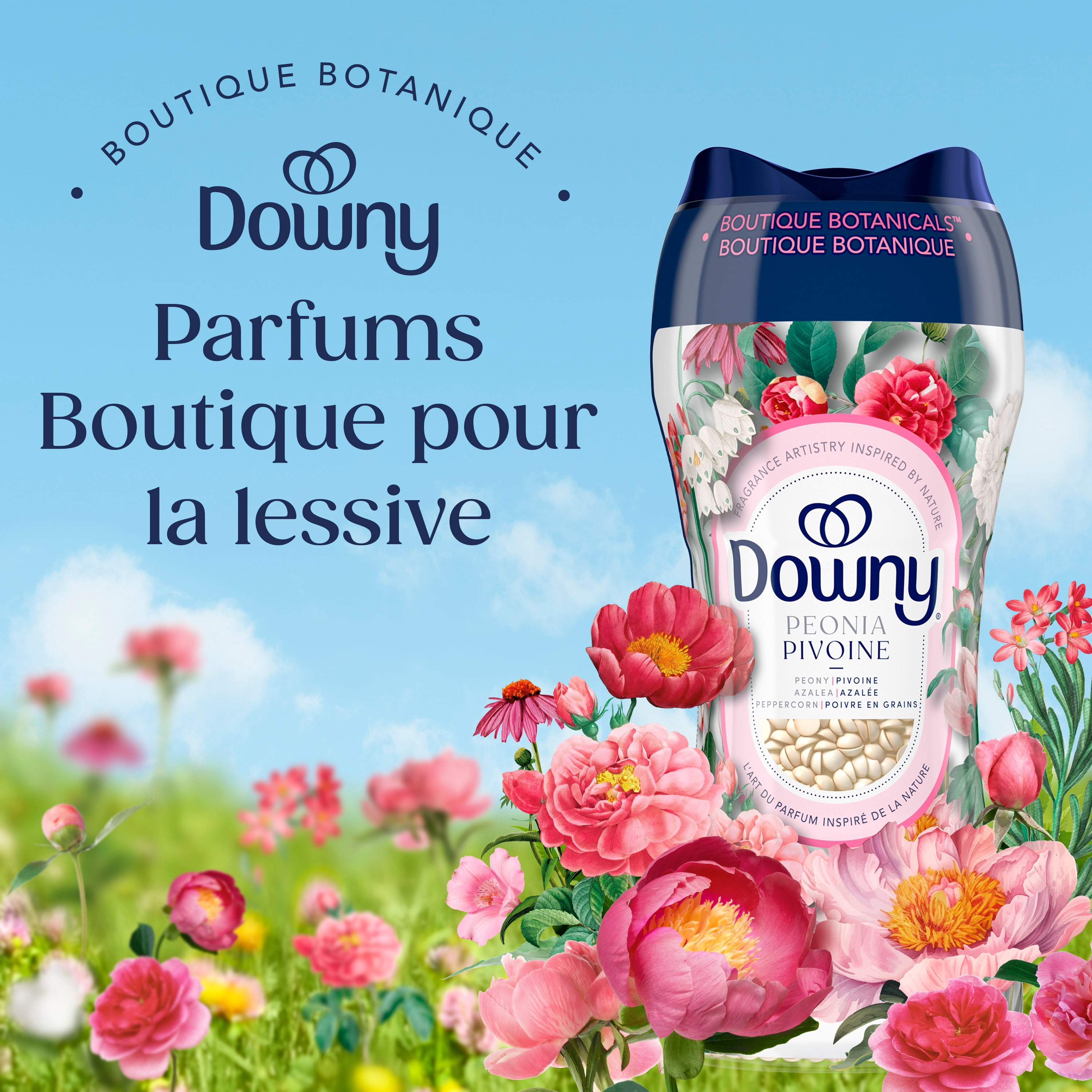 Downy Boutique Botanicals In Wash Laundry Scent Booster Beads, PEONIA Scent, 598 g, Boutique Fragrances inspired by the Artistry of Nature