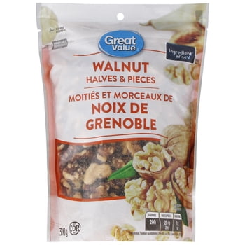 Great Value Walnut Halves & Pieces 300g, Kosher, Shelled