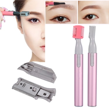 WALFRONT Tondeuse Électrique pour Sourcils pour Femmes, Portable, Épilateur pour Sourcils Visage et Corps, Rasoir Rasoir (Rose/noir)
