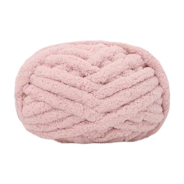 Luzkey Chunky Wool Yarn Jumbo Yarn Washable Hand Knitting DIY Weight Yarn Bulky Yarn for Tapestry Bed Fence Throw Rug Making Light Pink