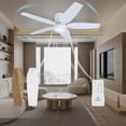 thumbnail image 1 of VAGIZM 52 Inch Flush Mount Ceiling Fan with Light - 5 Blades Ceiling Fan for Living Room and Bedroom - 5000 CFM - Quiet DC Motor - Dimmable - Reversible Function - White, 1 of 8