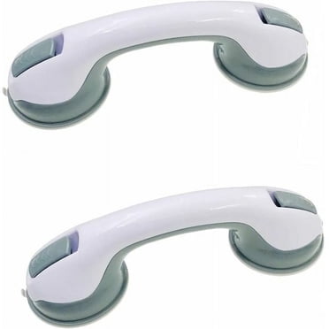 Barres de Douche à Ventouse pour Mur, Poignées de Sécurité Portatives et Compactes pour Personnes Âgées et Handicapées, Barres de Douche Robustes Assurant un Soutien Antidérapant sur une Surface Plate Non Poreuse, Ensemble de 2