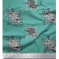 thumbnail image 1 of Soimoi Polyester Crepe Fabric Floral Block Print Fabric by The Yard 42 Inch Wide, 1 of 3