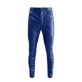 thumbnail image 3 of Men's PU Leather Solid Color Trousers - Sports Casual Pants for All Seasons, 3 of 3