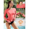 thumbnail image 4 of BeautyIn Women V-Neck Rash Guard UPF 50+ Sun Protection Swimwear Shirt, 4 of 6
