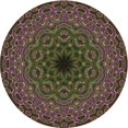 thumbnail image 1 of Ahgly Company Tapis d'Intérieur Lavable en Machine Carré Transitionnel Lys Violet, 3 Pieds Carré, 1 of 7