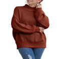thumbnail image 1 of Automne Hiver Femmes Col Roulé Pull à Manches Longues en Vrac Gros Pull en Tricot, 1 of 7