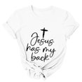thumbnail image 5 of EGNMCR Chandail de Pâques Chemises pour Femmes Imprimé de Pâques Lettrage de Pâques pour Femmes Imprimé Col Rond Haut à Manches Courtes Haut/chemise à Manches Courtes à Col Rond T-Shirts pour Femmes, 5 of 5