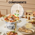 thumbnail image 4 of AKDSteel Ensemble de 2 Plats Anti-Frottement pour Buffet, 5 Qt Plats Ronds Anti-Frottement pour Buffet avec Porte-Couvercle et Couvercle en Verre, Ensembles de Réchauds et Réchauds de Buffet en Acier Inoxydable pour Fêtes, Mariage, Camping, Souper, 4 of 7
