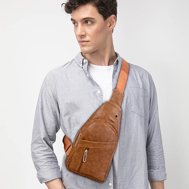 Nilvkv Strap Bag Crossbody Backpack with With Headphone Hole Strap Backpack Hiking Backpack Multipurpose Crossbody Chest Bag