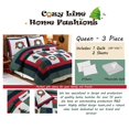 thumbnail image 2 of Cozy Line Home Fashions Noël True Patchwork Wreaths Pine Tree Stockings Rustic Reversible Quilt Bedding Ensemble, Coverlet Bedspread (Happy Noël, Grand - 3 Piece), 2 of 4