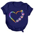 thumbnail image 3 of SMihono Hauts pour Femmes Été Chic Décontracté Femmes Décontracté Impression de Lettres Manches Courtes Col Rond T-Shirt Ample Blouse Hauts Grande Taille T-Shirt, 3 of 6