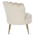 thumbnail image 3 of Novogratz Presley Modern Glam Seashell Accent Chair, Cream Velvet, 3 of 8