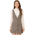 thumbnail image 1 of INSPIRE CHIC Robe Chasuble Sans Manches à Bretelles à Motif Pied-de-Poule pour Femme TG Beige Brun, 1 of 6