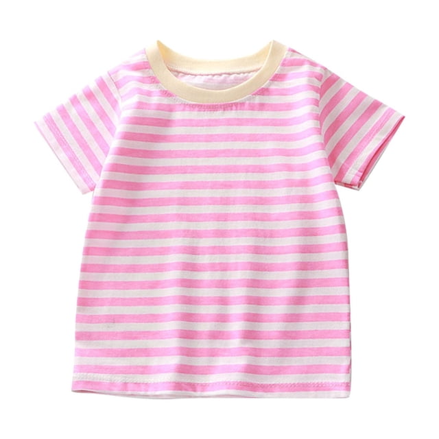 WRKEKC T-Shirts pour Garçons, Hauts d'Été pour Garçons, T-Shirts de Sport à Manches Courtes Décontractés d'Été pour Enfants à Col Rond à Rayures Imprimées