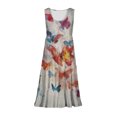 thumbnail image 4 of SMihono Robes d'Été Bohémiennes pour Femmes Grande Taille Mode Décontractée Sexy Col Carré Imprimé Robes d'Été Sans Manches Robe Pull, 4 of 5