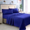 thumbnail image 2 of 700 Thread Count 100% Egyptian Cotton 4-Piece Bed Sheet Set (1 Flat, 1 Fitted Sheet, 2 Pillow Covers) 15 Inches Deep Pocket Size Solid Pattern, 2 of 4