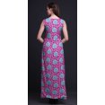thumbnail image 4 of Bimba Robe Longue Florale pour Femme, Fête, Col en V, Fente avant, Sans Manches, Maxi - Grande, 4 of 5