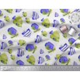 thumbnail image 2 of Soimoi Poly Georgette Fabric Dot & Fish Ocean Fabric Prints by Yard 52 Inch Wide, 2 of 3