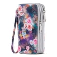 thumbnail image 1 of Womens Double Zipper Wallet Clutch Purse Cellphone Long Wallet with Removable Wristlet, 1 of 6