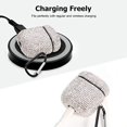 thumbnail image 3 of Glitter Diamond Case for AirPods with Keychain Shockproof Protection Premium Shiny Rhinestone Case with AirPods 2 and 1 Charging Case (White+AB C5), 3 of 5