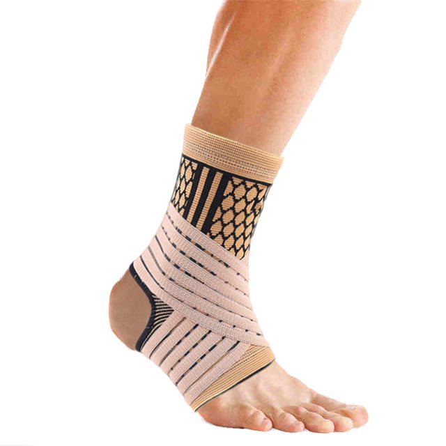 CAROOTU High Elastic Compression Ankle Bandage Brace Support for Sports Basketball Soccer