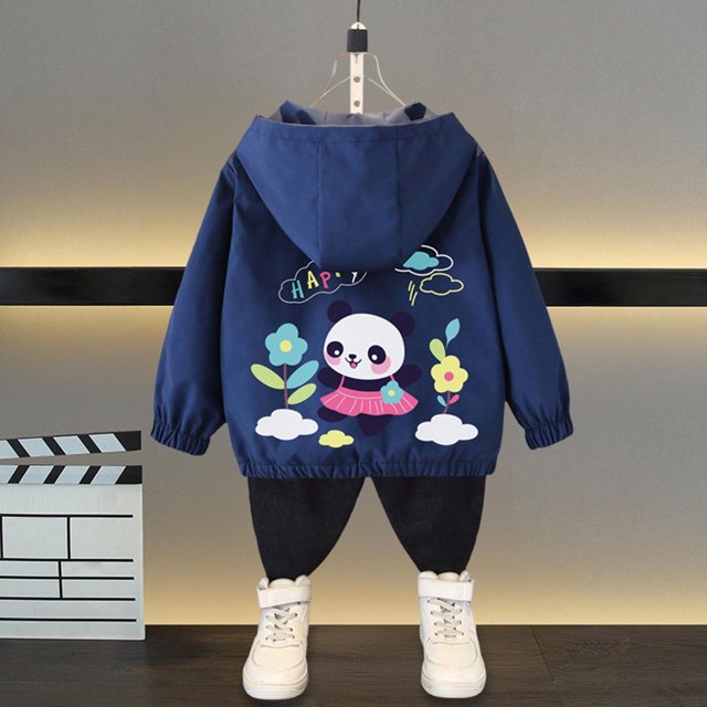 LOVZFMLL Vestes pour Filles Printemps Veste à Manches Longues à Capuche Décontractée Fine 2-3 Ans