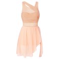 thumbnail image 1 of LiiYii Robe de Ballet Sans Manches en Maille Fluide pour Femmes Costume de Danse Lyrique pour Performance sur Scène Orange Rose TP, 1 of 8