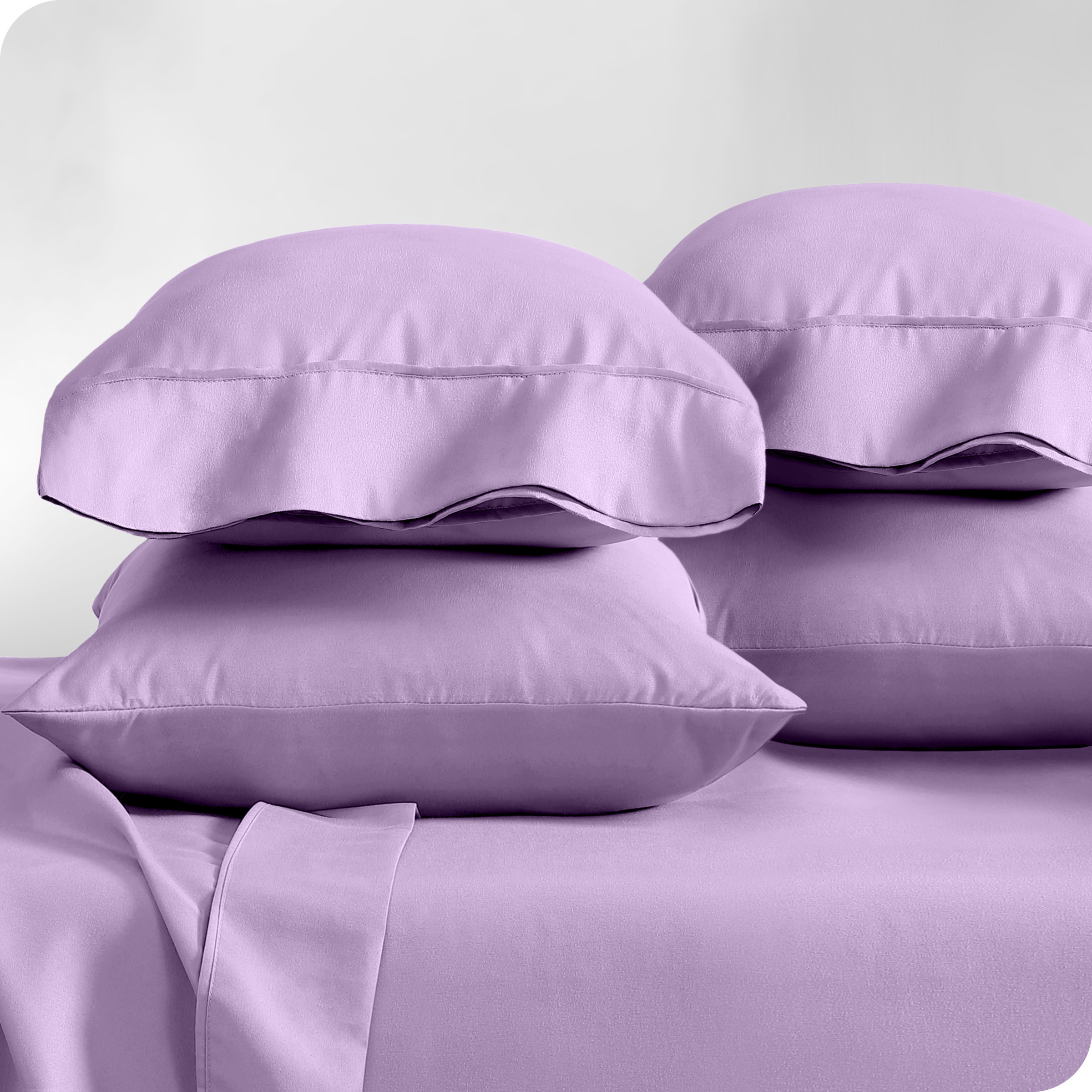 Bare Home Pillowcase Set - Premium 1800 Collection - Double Brushed - Ultra Soft - King Size, Lavender, 4 Count