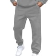 thumbnail image 1 of Pisexur Mens Sweatpants 2024 Solid Color Workout Jogging Athletic Pants ​Elastic Waist Drawstring Straight Leg Sweatpants Loose Elastic Bottom Casual Pants with Pockets, 1 of 5