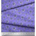 thumbnail image 3 of Soimoi Purple Poly Georgette Fabric Wreath & Butterfly Print Fabric by the Yard 52 Inch Wide, 3 of 5