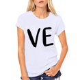 thumbnail image 2 of Hot Sale!! T-Shirts de la Saint-Valentin pour Femmes Imprimés Graphiques Mignons Léopard Cœur T-Shirts Décontractés Manches Courtes Col Rond Blanc + S, 2 of 7