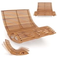 thumbnail image 2 of Costway Chaise Longue Double d'Extérieur pour 2 avec Dossier Haut, Siège à Lattes et Butée pour Patio, 2 of 10