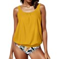 thumbnail image 1 of Kcodviy Top with Shorts Suit Swimsuit Tops for Women Plus Size with Support Control Swimsuit Two Women Swim for Women Plus Size Piece Bathing Tummy Swimwears Plus Size Swim for Women Tankinis Set, 1 of 7