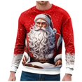 thumbnail image 2 of Ediodpoh T-Shirt de Sport à Col Rond pour Homme de Noël à Manches Courtes d'Hiver T-Shirt de Sport à Col Rond Chandail à Col Rond pour Homme Rouge_003 m, 2 of 4