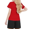 thumbnail image 3 of Zecgelong T-Shirt à Col Rond Imprimé à Manches Courtes pour Enfants pour Garçons et Filles Ensembles de Sport pour Filles, 3 of 4